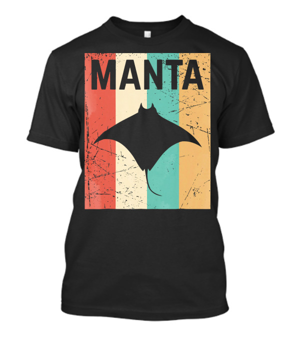 Manta Ray Retro Rainbow Anima Vintage Stripes T-Shirt