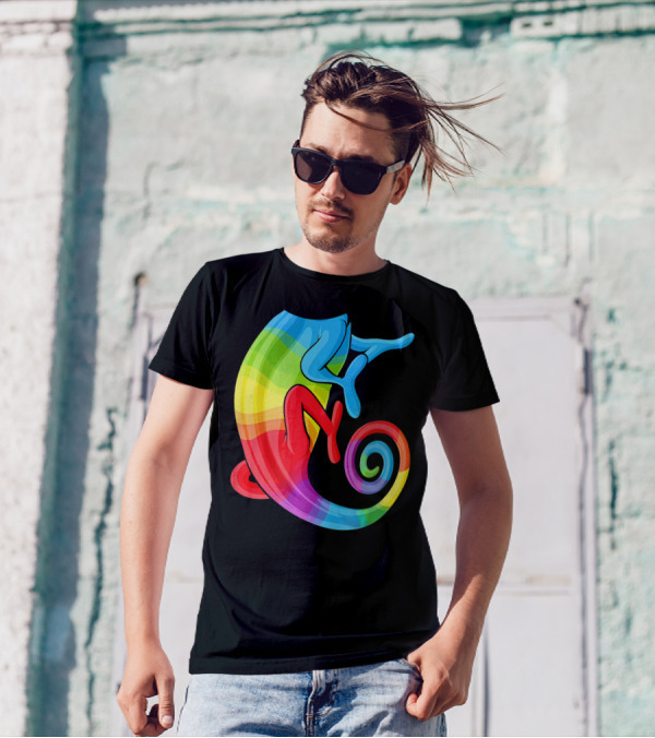 Halloween Colorful Chameleon Animal Cosplay Bod T-Shirt