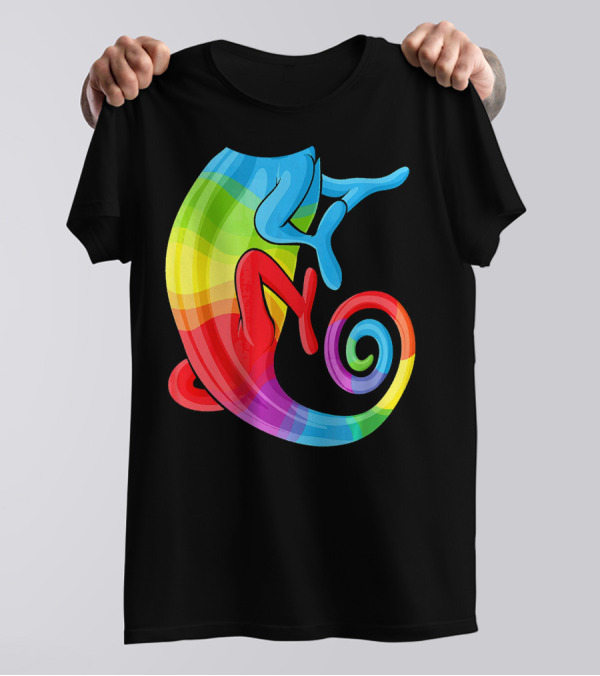 Halloween Colorful Chameleon Animal Cosplay Bod T-Shirt