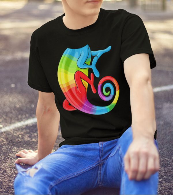Halloween Colorful Chameleon Animal Cosplay Bod T-Shirt