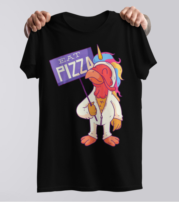 Eat Pizza Funny Thanksgiving Turkey Unicorn T-Shirt