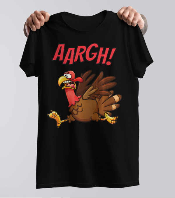 Funny Christmas Dinner Turkey Escape AARGH T-Shirt