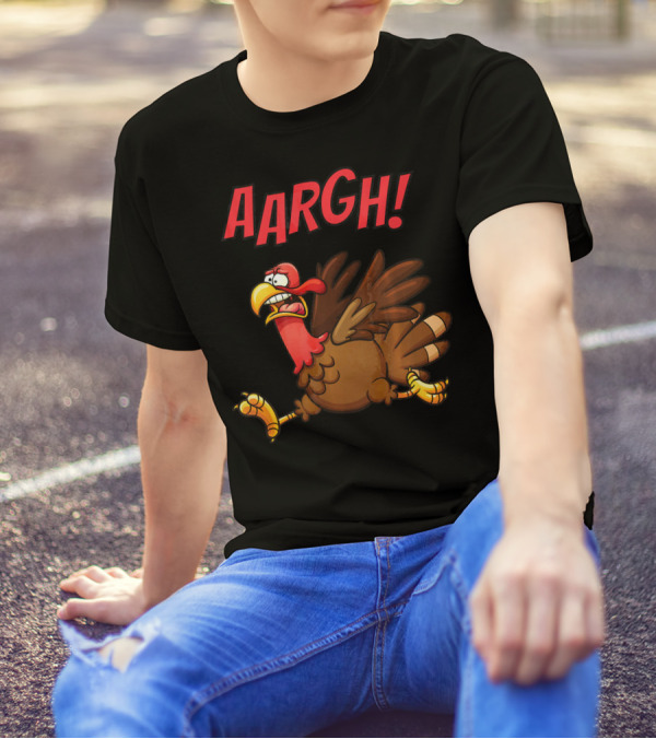 Funny Christmas Dinner Turkey Escape AARGH T-Shirt