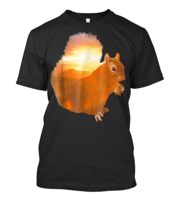 Great Wild Nature Squirrel Sunset Scene T-Shirt