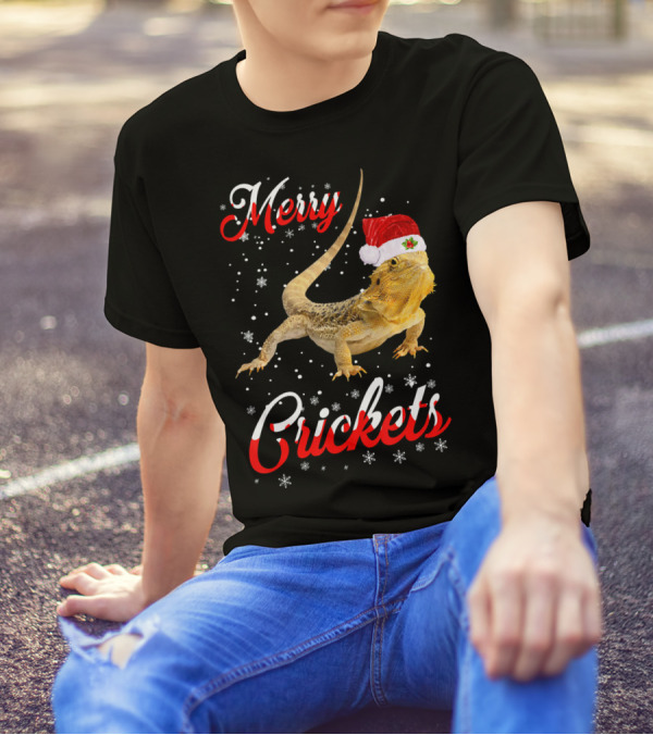 Merry Crickets Bearded Dragon Christmas Me T-Shirt