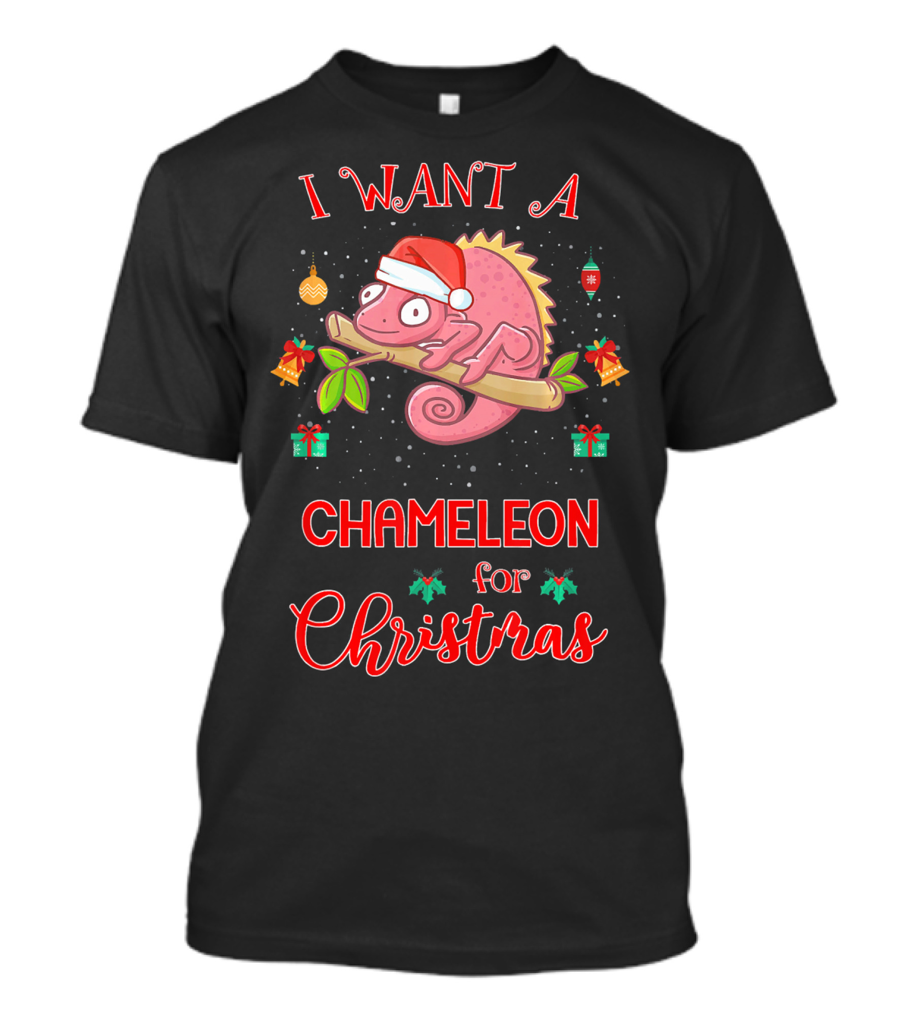 I Want A Chameleon For Christmas Funny Pajama T-Shirt