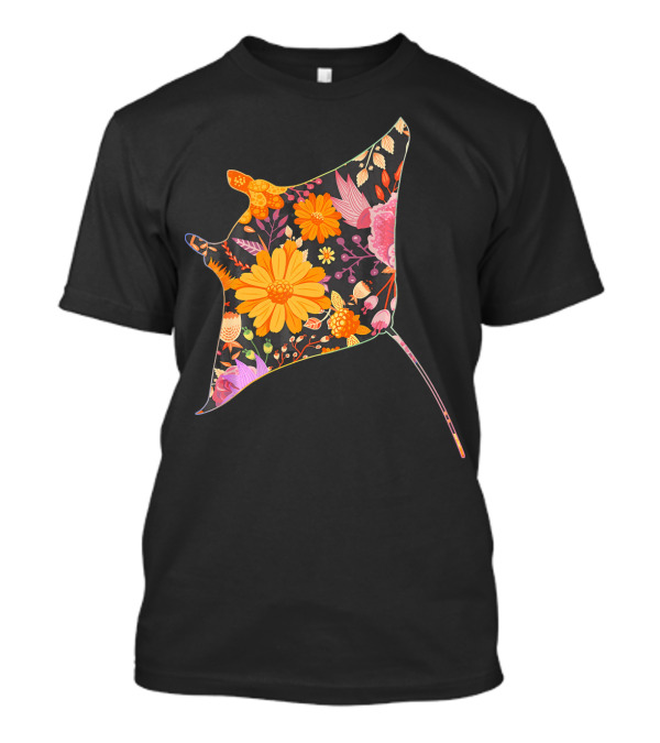 Floral Flower Vintage Retro MANT Ray T-Shirt