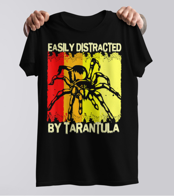 Easily Distracted By Tarantula Spider Retro Colors T-Shirt