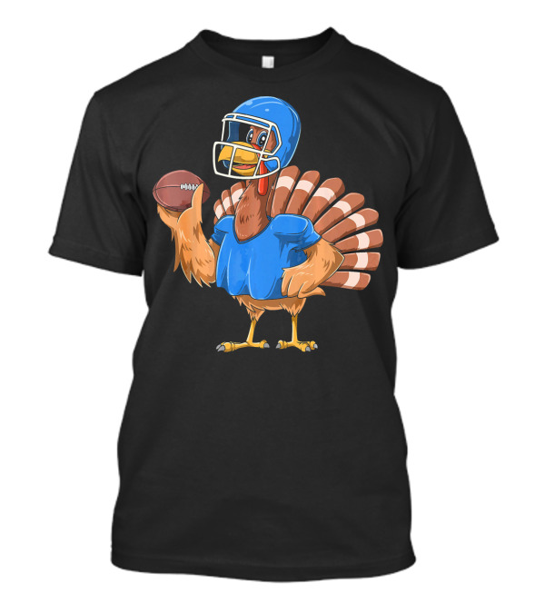 Football Thanksgiving Turkey Football Helmet Gridiron T-Shirt