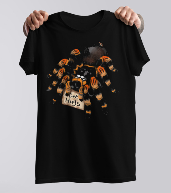 Free Hugs Red Orange Knee Tarantula T-Shirt