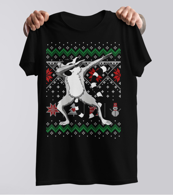 Lemur Dabbing Christmas Ugly T-Shirt