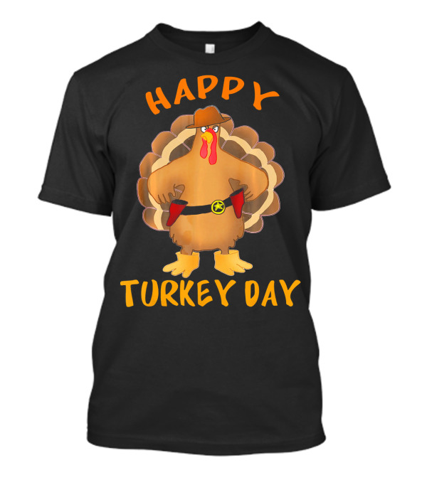 Happy Turkey Day Thanksgiving Police Turkey T-Shirt