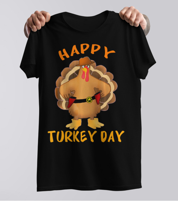Happy Turkey Day Thanksgiving Police Turkey T-Shirt