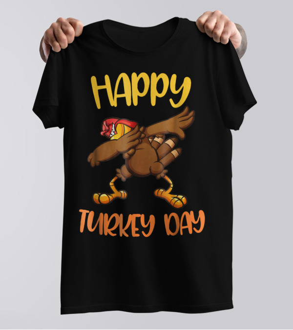 Happy Turkey Day Funny Dabbing Turkey T-Shirt