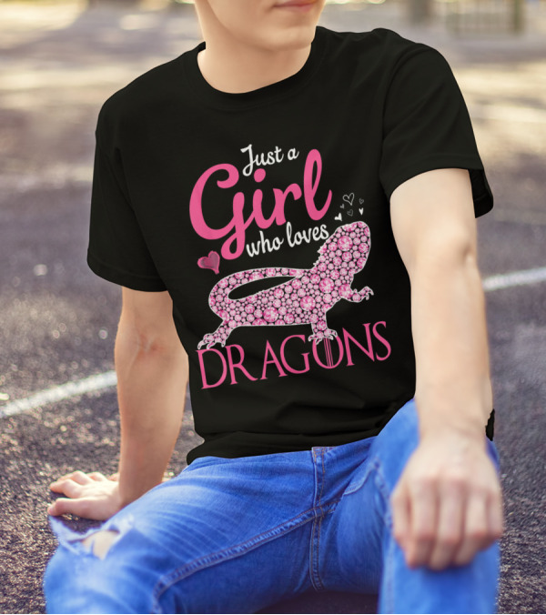Just A Girl Who Loves Bearded Dragons Hearts T-Shirt
