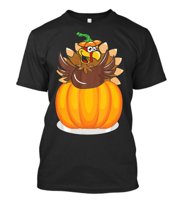 Funny Thanksgiving Turkey In Pumpkin Costume Autumn Wit T-Shirt