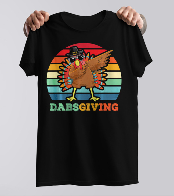 Funny Thanksgiving Dab Dabbing Turkey Dabsgiving T-Shirt