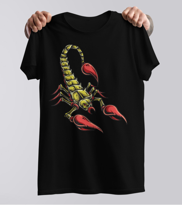 Green Scorpion Yellow And Red Accents T-Shirt