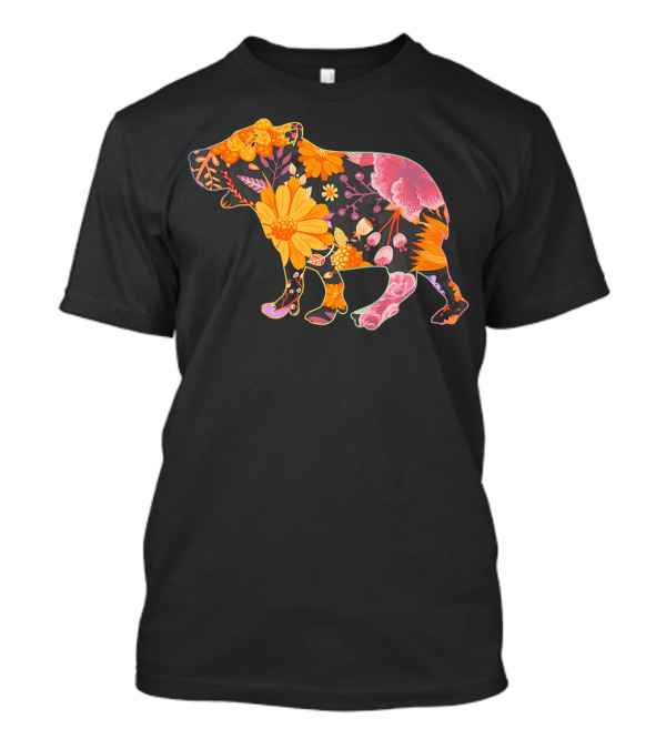 Floral Flower Vintage Retro Capybara Love T-Shirt