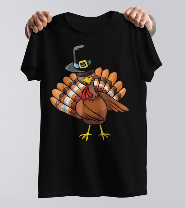 Pilgrim Hat Turkey Floss Dance Thanksgiving T-Shirt