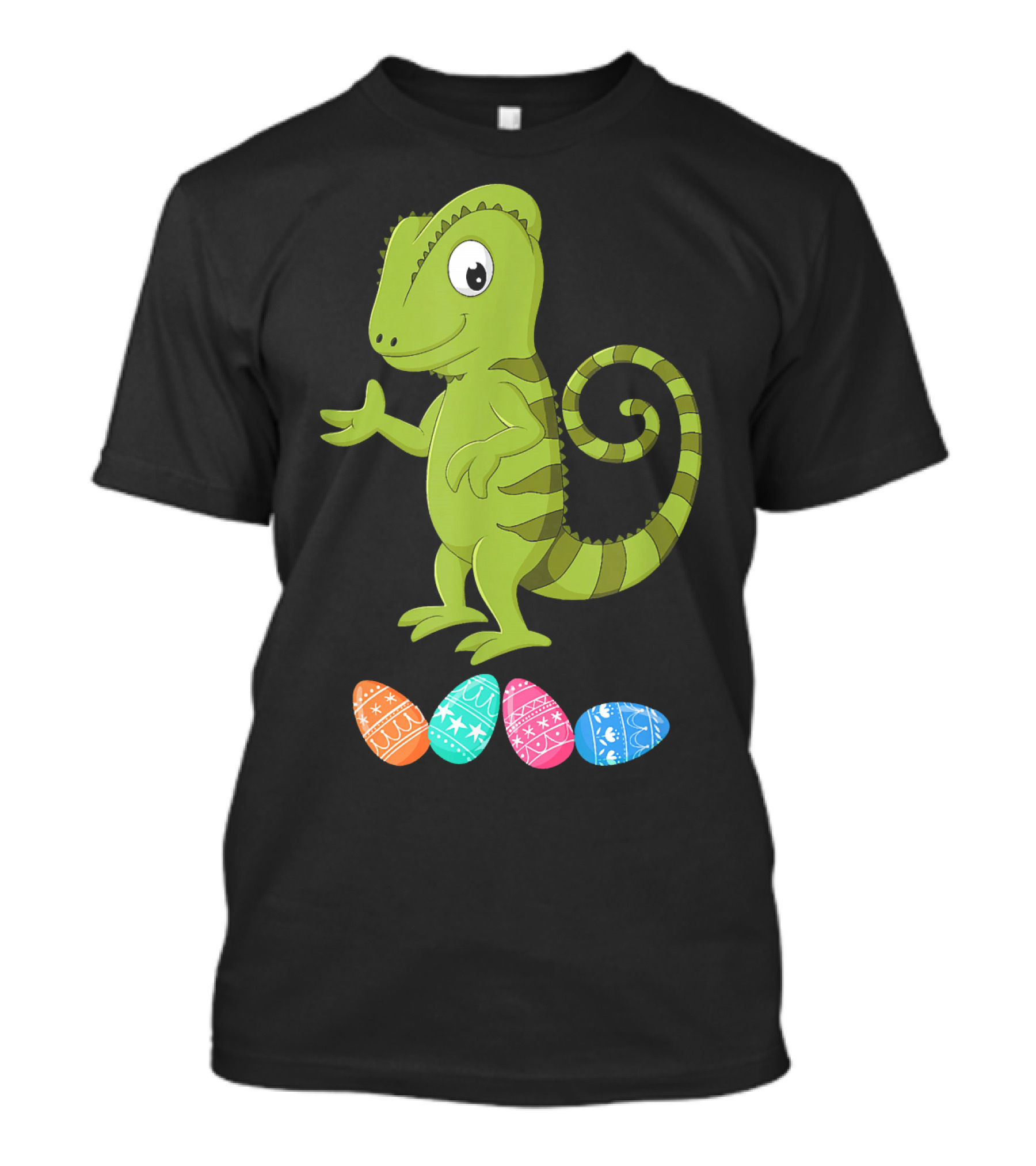 Easter Chameleon With Colorful Eggs And Bunny Ears T-Shirt