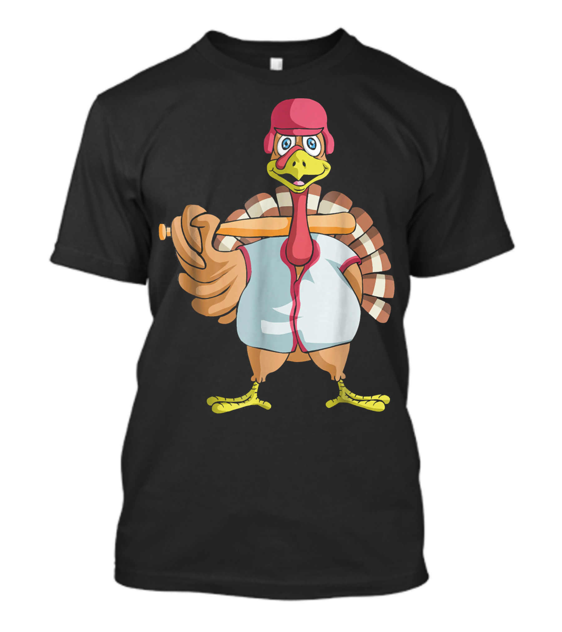 Funny Turkey Baseball Player Thanksgiving Batter T-Shirt