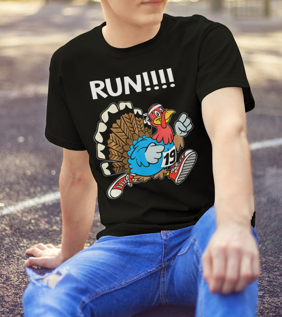 RUN Turkey Funny Running Trot 19 T-Shirt