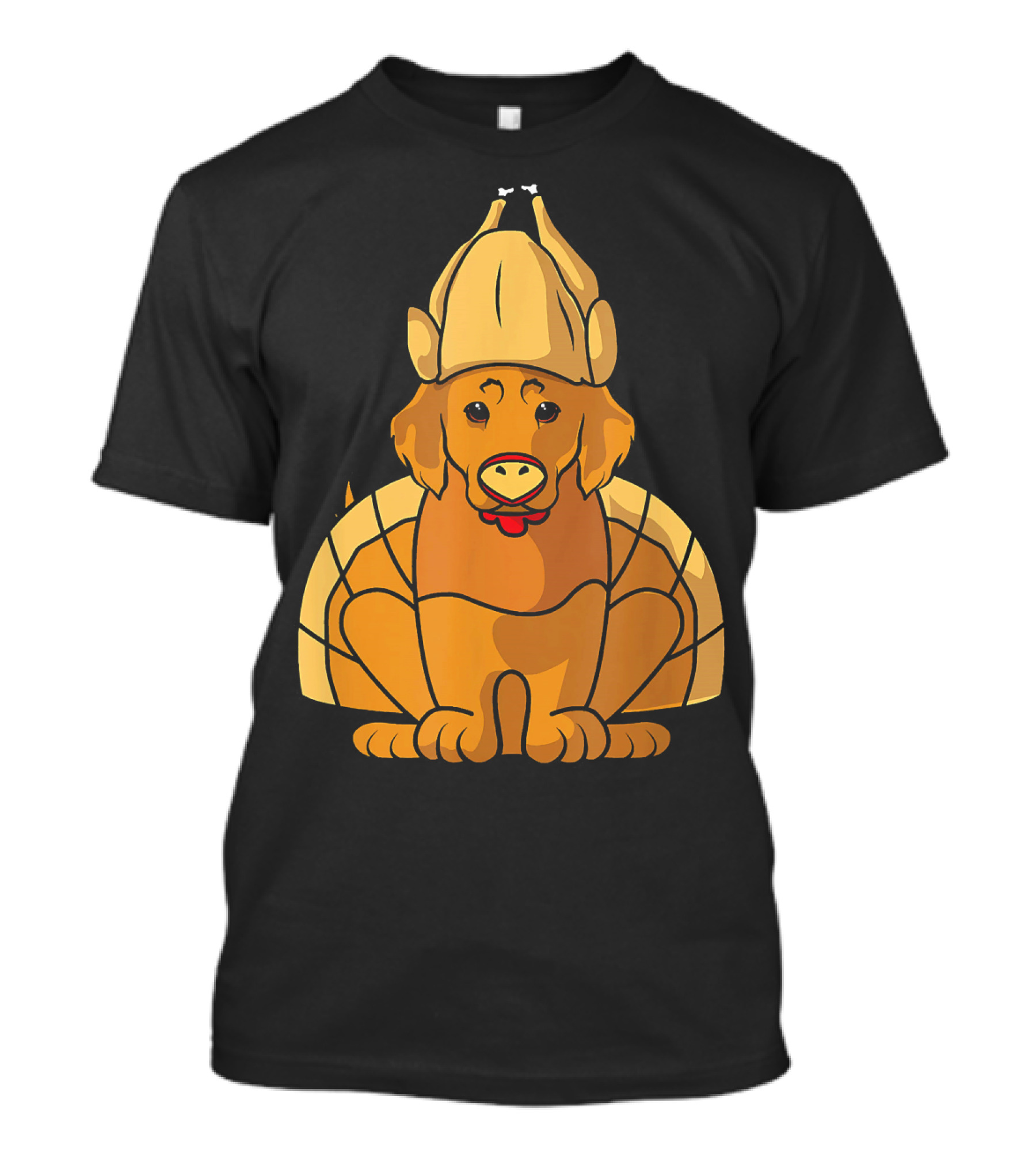 Golden Retriever With Thanksgiving Turkey Hat T-Shirt