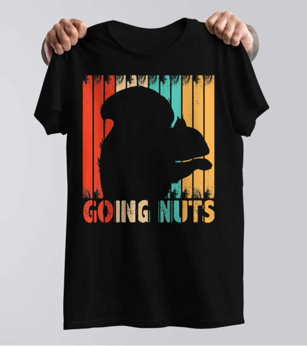 Going Nuts Squirrel Retro Stripes T-Shirt