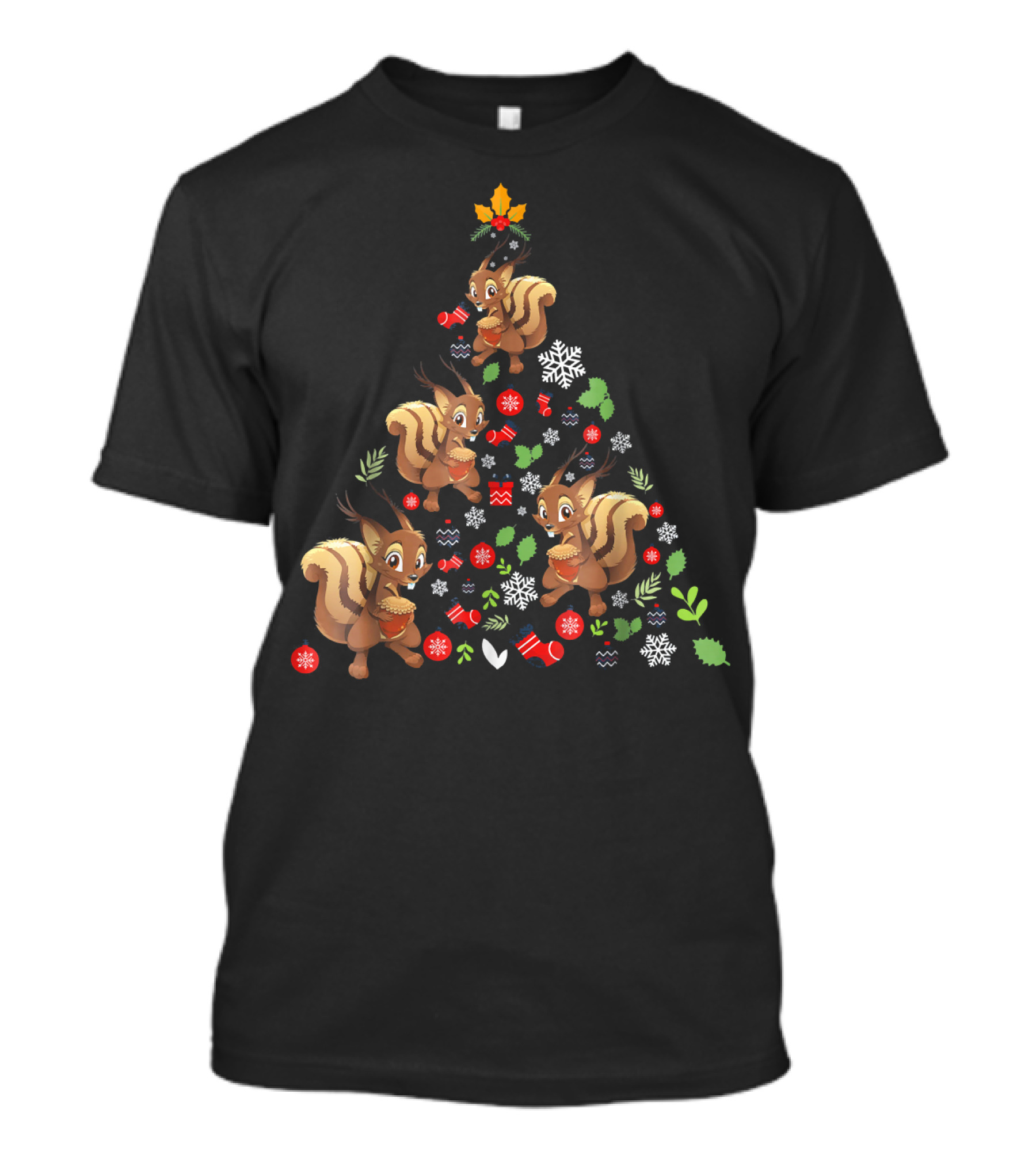 Funny Squirrel Christmas Tree Ornament Decor T-Shirt