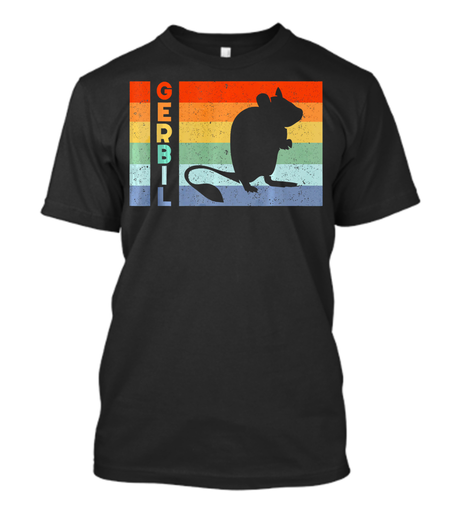Gerbil Gerbil Vintage Retro Rainbow Stripes T-Shirt