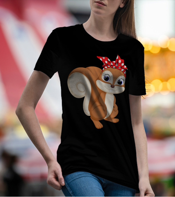 Funny Squirrel Mom With Red Bandana Mother T-Shirt