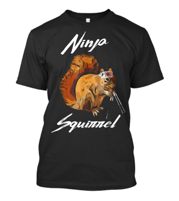 Ninja Squirrel With Headband And Nunchucks T-Shirt