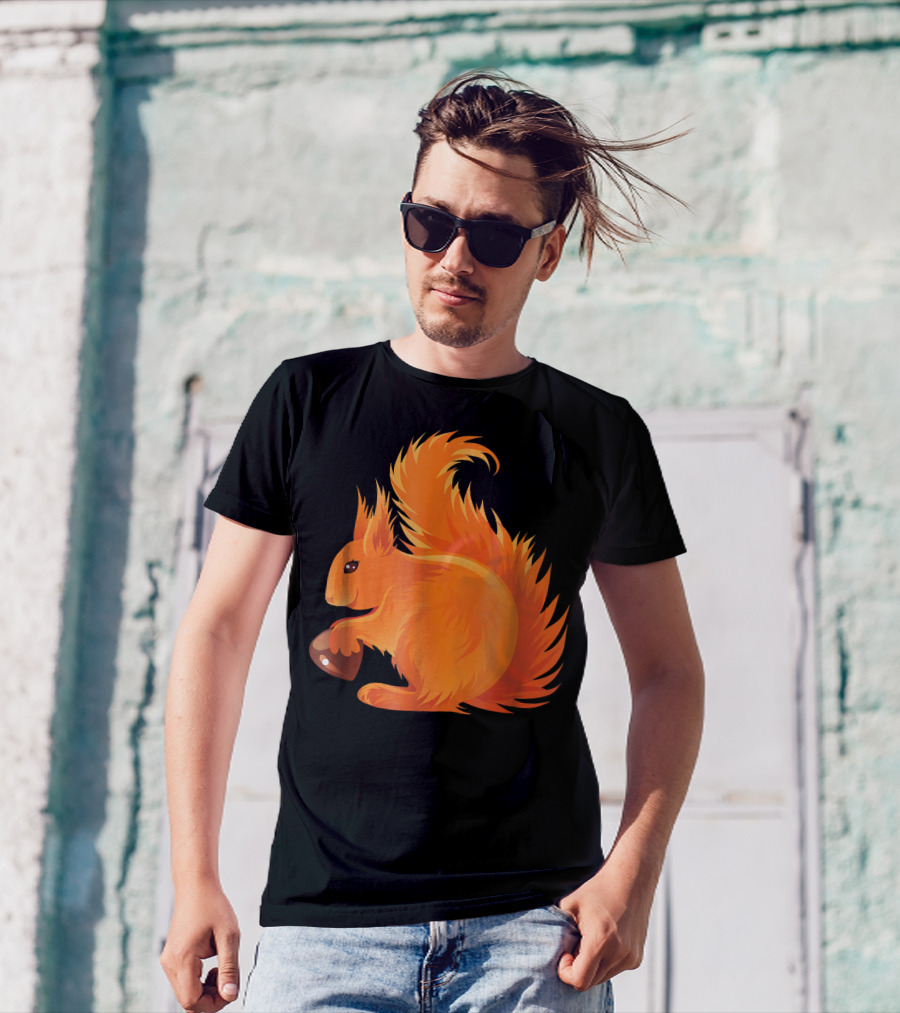 Eurasian Red Squirrel Holding Nut T-Shirt