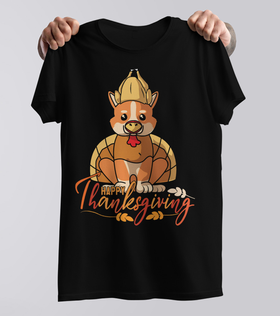 Happy Thanksgiving Welsh Corgi Turkey T-Shirt