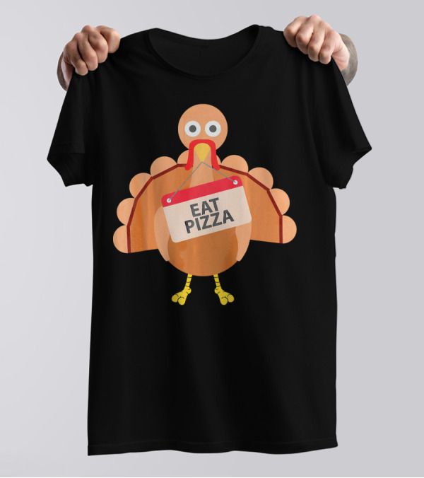 Eat Pizza Turkey Funny Emoji T-Shirt