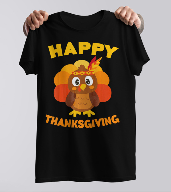 Happy Thanksgiving Cute Turkey Day Holiday T-Shirt