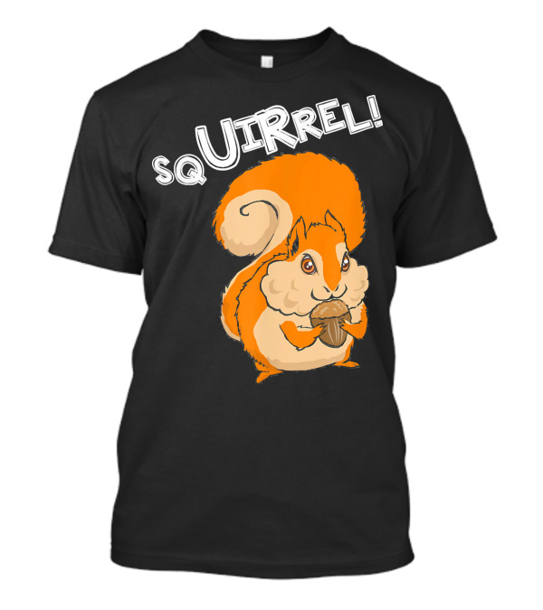 Squirrel Funny Cartoon Squirrel Eating Acorn T-Shirt