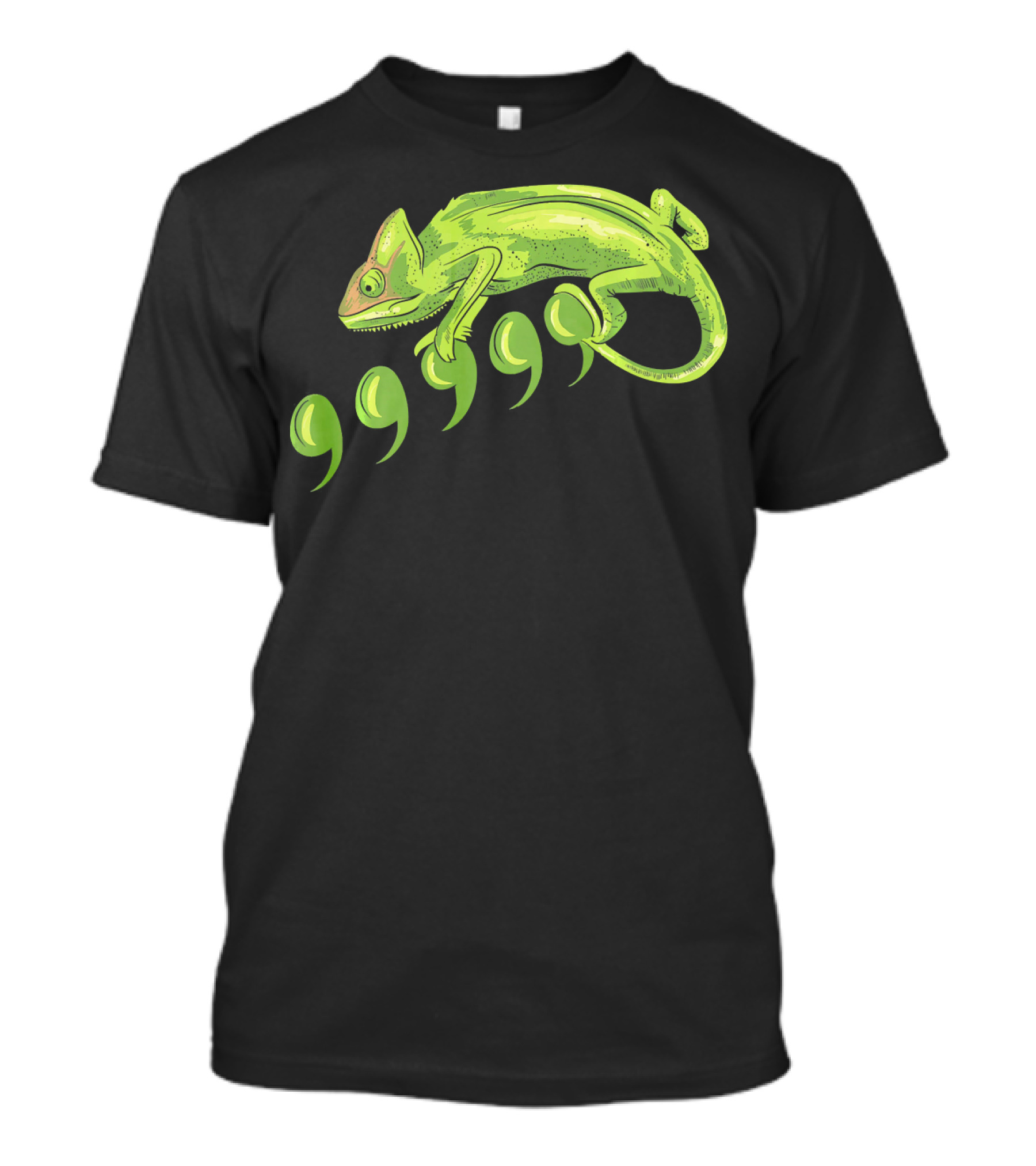 Comma Chameleon Meme Funny Reptile Humor T-Shirt
