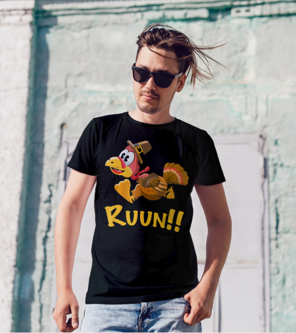 Running Thanksgiving Turkey Ruun Family Fun T-Shirt