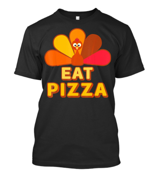 Turkey Eats Pizza Thanksgiving Humor T-Shirt