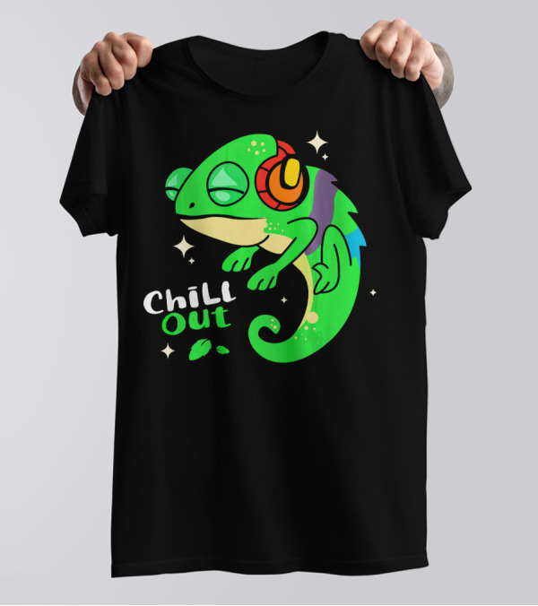 Chill Out Headphone Chameleon Music Relaxation T-Shirt