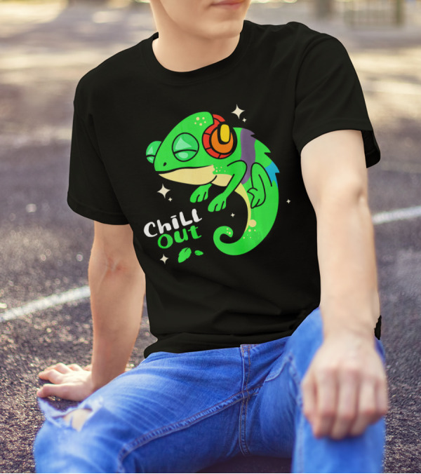 Chill Out Headphone Chameleon Music Relaxation T-Shirt