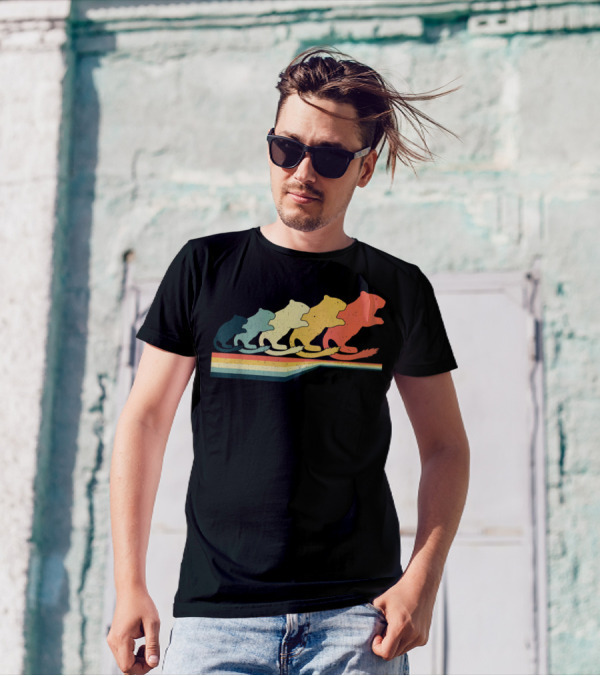 Retro Vintage Gerbil Rainbow T-Shirt