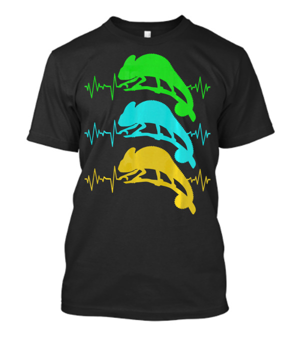 Heartbeat Chameleon Colorful Vibrant Pulses T-Shirt