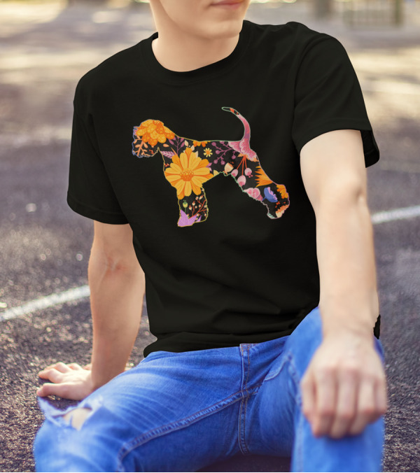 Floral Flower Vintage Retro Giant Schnauzer T-Shirt