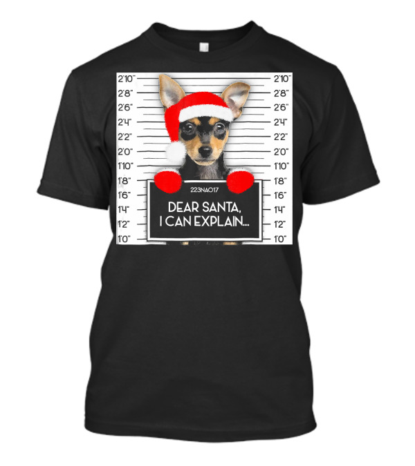 Dear Santa I Can Explain Xmas Miniature Pinscher Lover Santa Hat T-Shirt
