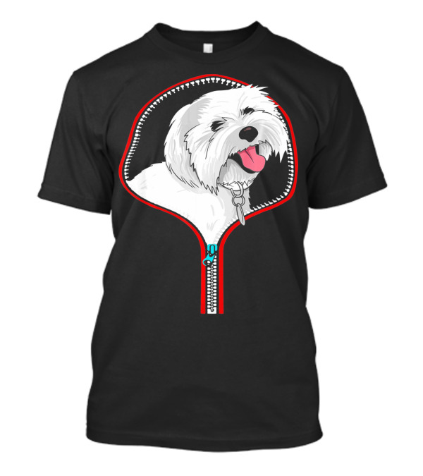 Funny Bichon Frise Dog Zipper T-Shirt