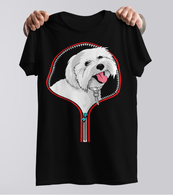 Funny Bichon Frise Dog Zipper T-Shirt