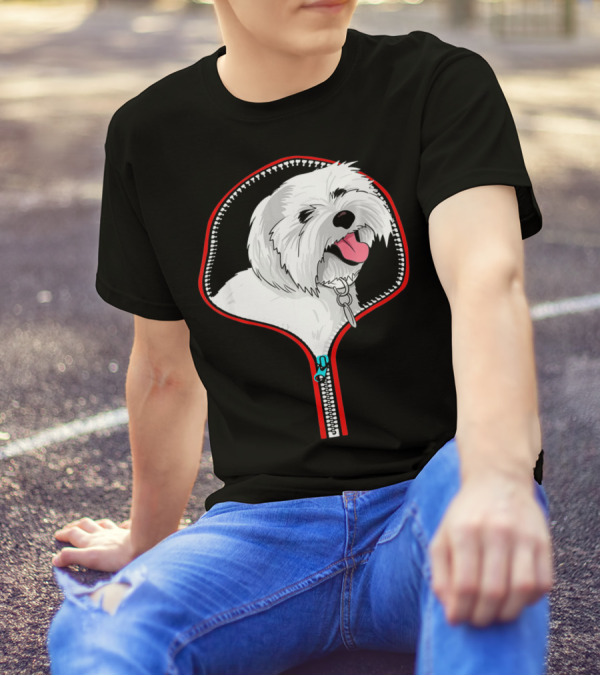 Funny Bichon Frise Dog Zipper T-Shirt